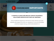 Tablet Screenshot of hospitalalianca.com.br